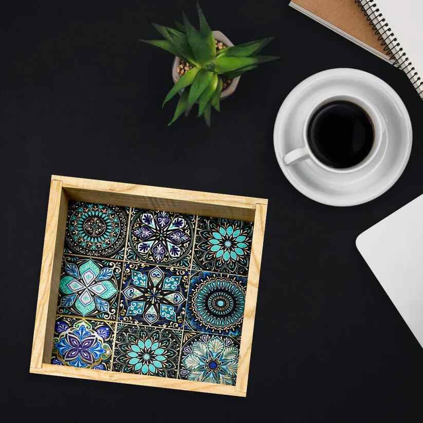 Colorful Floral Art Tray