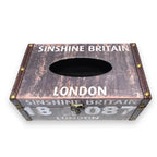 Finish Brown Printed Tissue Box Holder