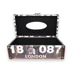 Finish Brown Printed Tissue Box Holder