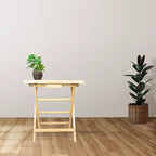 Rangoli Art Wooden Serving Stand Table